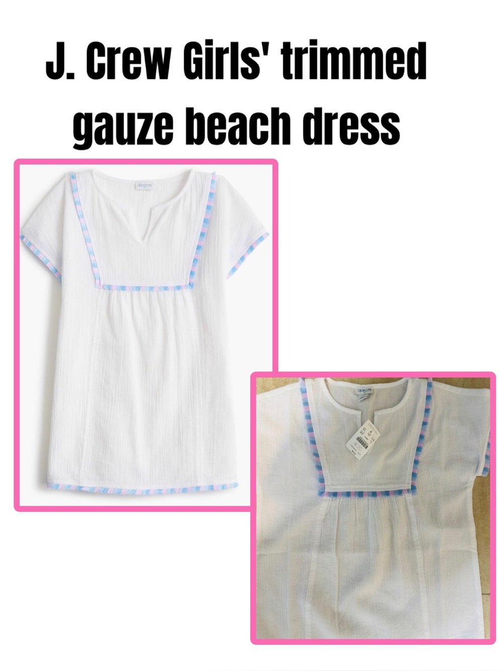 J. Crew Girls' trimmed gauze beach dress
